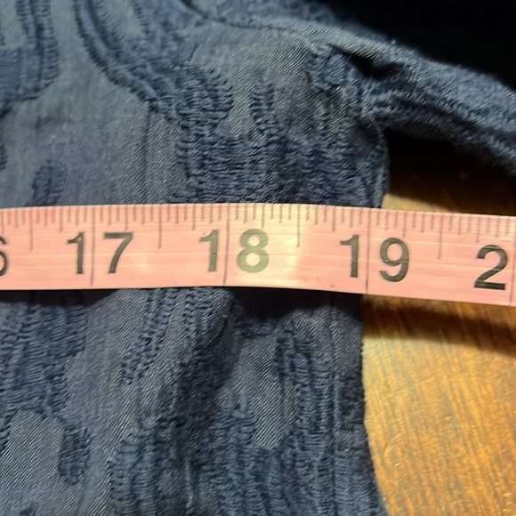 209 wst38 100% Linen Navy Blue Button Up Semi Sheer Tunic Top Sz 8 NWT - Picture 9 of 11